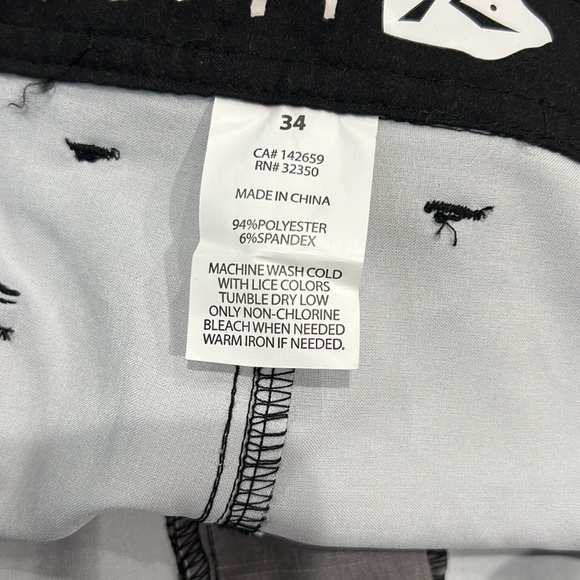 Rusty Hybrid Casual Summer Shorts Stretch Swim Surf Trunk Blue Gray Mens 34 M - Picture 6 of 7